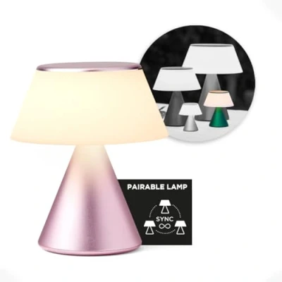 Image of Lexon Luma M Portable LED Lamp with Color Sync Light Pink