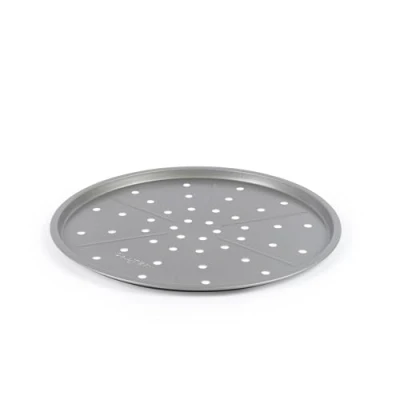 Image of Salter Essentials Pizza Tray Non Stick Coating, Round Baking Tray, Dishwasher Safe, Easy to Clean, Made in The UK, Durable Carbon Steel, Garlic Bread, Lightweight Oven Sheet, PFOA Free, BW13671