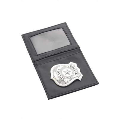 Image of Smiffys Police Badge, Silver in Wallet, Cops &amp; Robbers Fancy Dress, and Dress Up Accessories