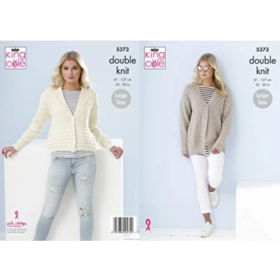 Image of King Cole 5373 Knitting Pattern Womens Short and Long Cardigans in Cotton Top DK
