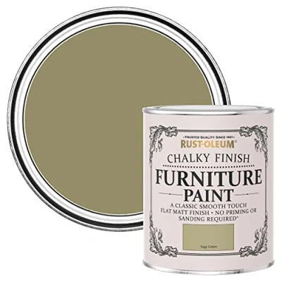 Image of Rust Oleum AMZ0028 Chalky Finish Furniture Paint Sage Green 750ml