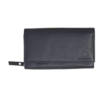Image of MORUCHA Clutch Wallet for Women Genuine Leather RFID Blocking High Capacity Cardholder M90 (Black)