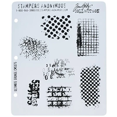 Image of Stampers Anonymous CMS 075 Tim Holtz Cling Rubber Stamp Set, Ultimate Grunge