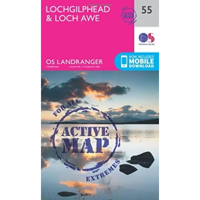 Image of Landranger Active 55 Lochgilphead &amp; Loch Awe Map With Digital Version