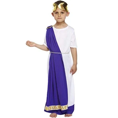 Image of HENBRANDT Children’s Roman Emperor Fancy Dress Costume Caesar Toga Ancient Rome School History Day Halloween for Boys Outfit Kids (Age 10 12)