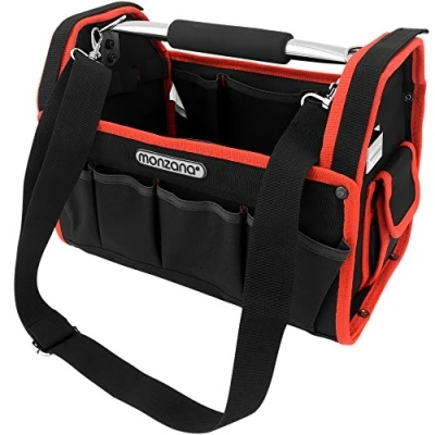 Image of Tool Bag Large Heavy Duty Technicians Electricians Plumbers Multi Purpose DIY Storage Case with Shoulder Strap