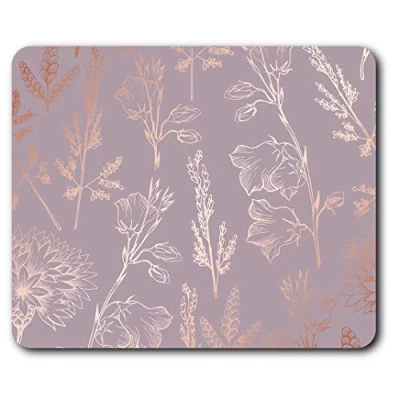 Image of Destination Vinyl ltd Rose Gold Elegant Floral Pattern Flower Mouse Mat Pad Computer PC Laptop Gaming Office Home Desk Accessory Gadget 24120