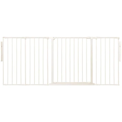 Image of Safetots Premium Multi Panel Room Divider, up to 181cm Wide, White, 70cm Tall, Flexible Barrier, Divider with Door for Baby and Toddler, Easy Installation