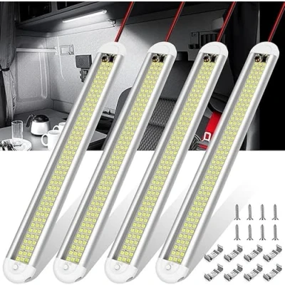 Image of LytLStrox 4 Pack Upgrade RV Ceiling Lights with 12V LED Interior Van Light Bar,120 LEDs Strip Light, Ultra Thin, 6500K, 1800LM for Carvan Campervan Motorhome