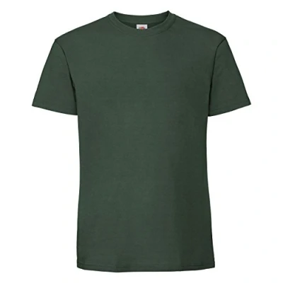 Image of Fruit of the Loom Mens Ringspun Premium Tshirt (2XL UK) (Bottle Green)