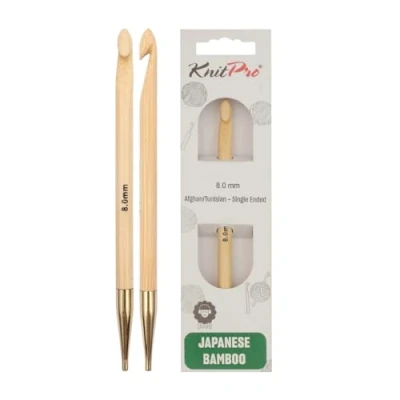Image of KnitPro Bamboo Tunisian Crochet Hook 8.00mm 3pcs
