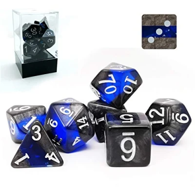 Image of Bescon GEM VINES Mineral Rocks Polyhedral D&amp;D Dice Set of 7, RPG Role Playing Game 7pcs SAPPHIRE