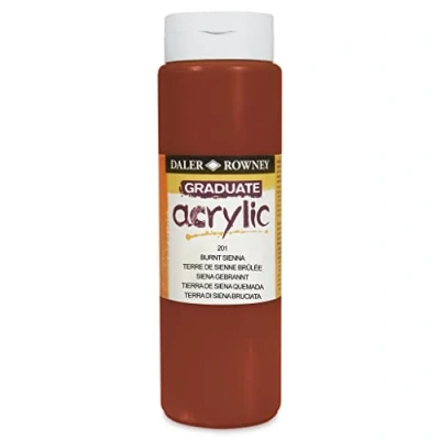 Image of Daler Rowney Graduate Acrylic Paint, Plastic Bottle, 16.91oz 500 ml, Burnt Sienna