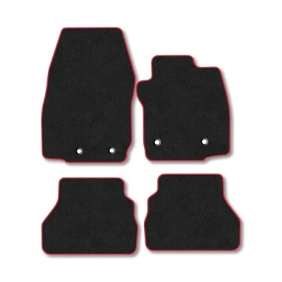 Image of Car Mats Compatible with Ford B Max (2015 ) Tailored Fit Red Carpet Floor Set Accessory Custom 4 Pieces Anti Slip Backing &amp; Binding Trim Edge