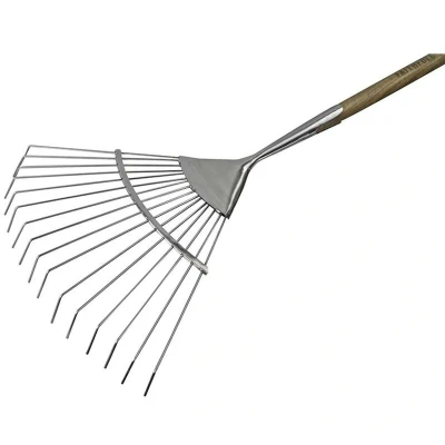 Image of Faithfull Prestige Stainless Steel Lawn Rake Ash Handle FAIPRESLRSS
