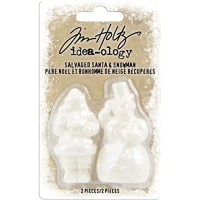 Image of Tim Holtz Advantus SALVAGED SANTA SNWMN, White 2&quot;, One Size
