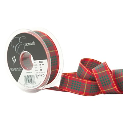 Image of Berisfords Polyester Tartan, Cameron, 10.4 x 2.9 cm