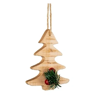 Image of SHATCHI Rustic Star, Tree, Reindeer, Heart Decorations Christmas Wooden Festive Ornaments Hanging Xmas Pendants DIY Crafts Gifts, Wood