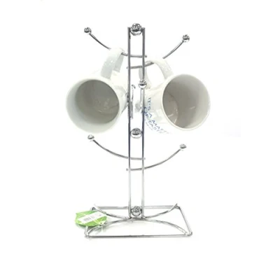 Image of Stylish 6/8 Cup OR Banana Mug Tree Chrome Wire Stand Holder for Home BAR Restaurants (6 Tree)