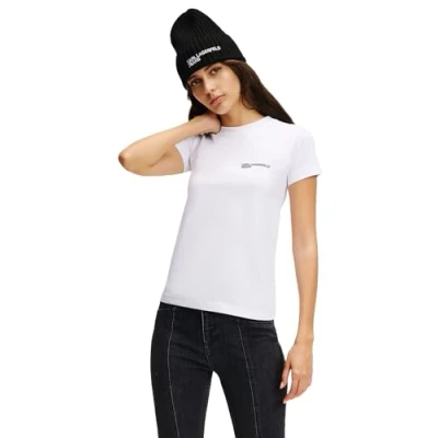 Image of Karl Lagerfeld Jeans SLIM FIT TEE Basic Tshirt, Women&#039;s, Size: XL, White