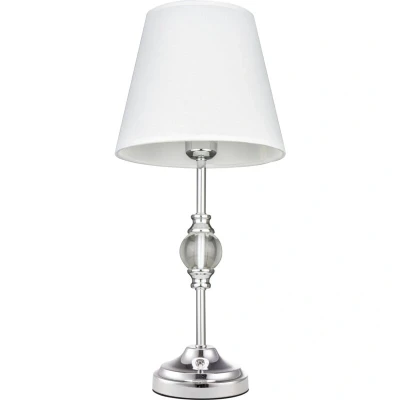 Image of Monaco Table Lamp With Round Tapered Shade Silver, E27
