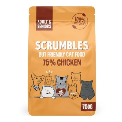 Image of Scrumbles Adult and Senior Cats Dry Food, 750g