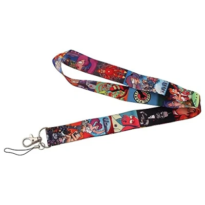 Image of Pinstant Futurama Bender Fry Leela Comedy Animated TV Show 17.7 Neck Lanyard Keychain Holder ID Badge Mobile Phone Pin Strap by