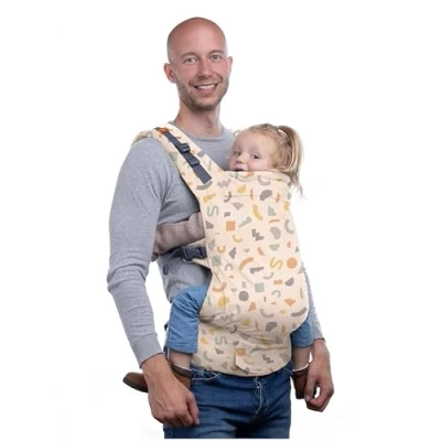 Image of Beco Toddler Carrier with Extra Wide Seat, 100% Cotton Carrying Backpack Style and Front Carry, Lightweight &amp; Breathable Child Carrier, Sling 20 60 lbs (Geometric)
