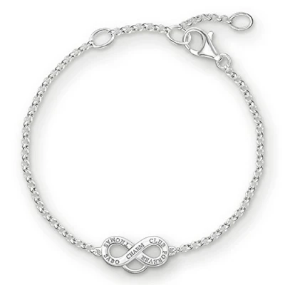 Image of Thomas Sabo Women Charm Bracelet Infinity Club 925 Sterling Silver X0204 001 12 L19,5v