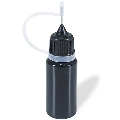 Image of CMJ 2 x 10ml All BLACK Needle Tip Plastic Dropper Bottles Squeezable Liquid E Bottle UK Seller (2 Bottles)