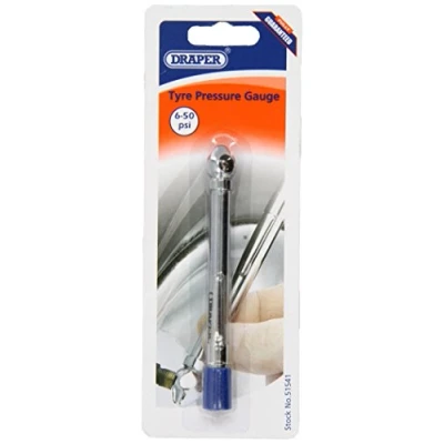 Image of Draper Tyre Pressure Gauge with Side Mount