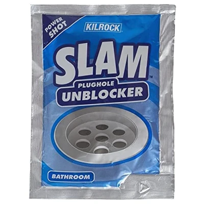 Image of Kilrock SLAM Sink and Plughole Bathroom Drain Unblocker Multi Pack x12 Dissolves Grease, Fat &amp; Food For Smelly Drains