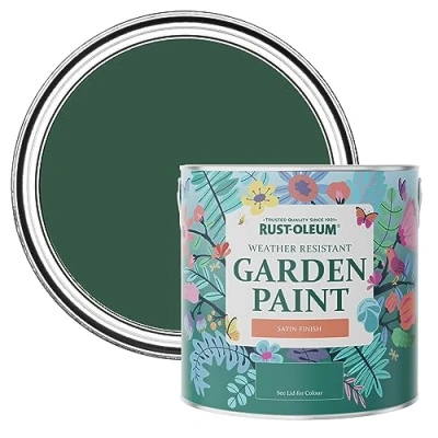 Image of Rust Oleum Green Mould Resistant Garden Paint In Satin Finish The Pinewoods 2.5L