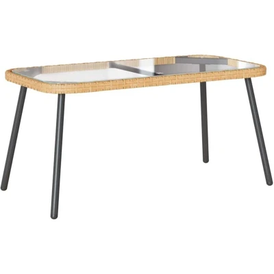 Image of vidaXL Coffee Table Natural 90x45x42 cm Poly Rattan
