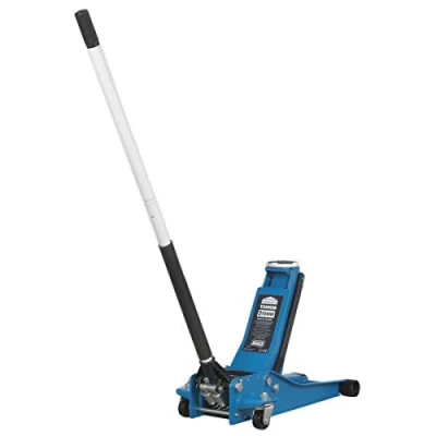 Image of Sealey 2001Lebl Trolley Jack 2Tonne Low Entry Rocket Lift Blue