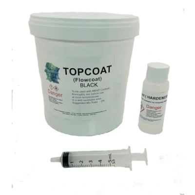 Image of Swindon Composite supplies : Black Resin Topcoat, Flowcoat, Top Coat, Flo Gelcoat Repair Lloyds Approved Marine Craft (Black Topcoat 1000g)