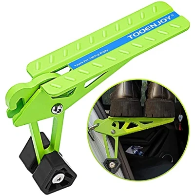Image of TOOENJOY Car Door Step Universal Fit, Doorstep Up Hook Foldable Pedal on Latch, Easy Access to Rooftop Roof for Most Car, SUV, Truck, Max Load 400 lbs, Supports Both Feet(Green)