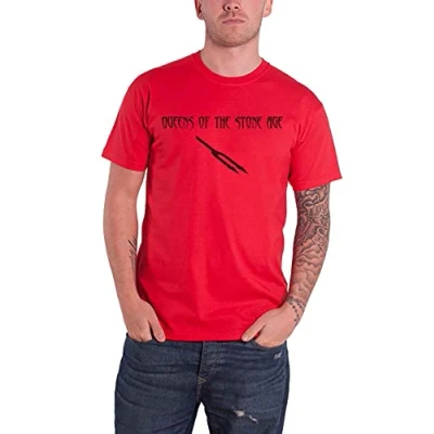 Image of Queens of The Stone Age T Shirt Songs for Deaf Official Mens Red XL