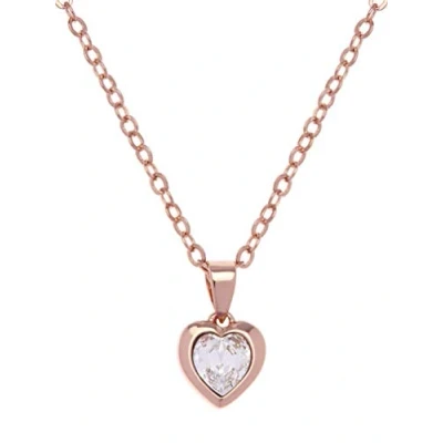 Image of Ted Baker Hannela Crystal Heart Pendant Necklace For Women (Rose Gold/Crystal)