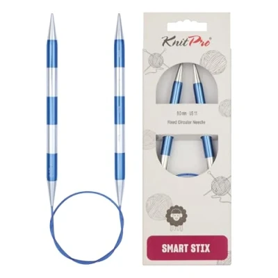 Image of KnitPro Knitting Pins: Circular, Metal, Blue, 60cm x 8mm