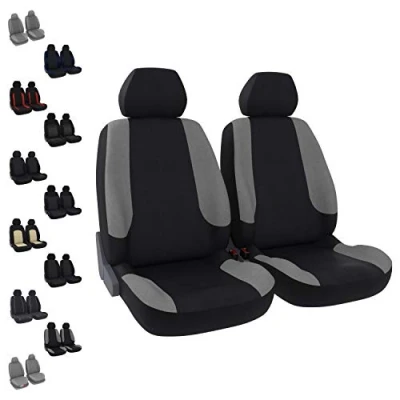Image of DBS 1012721 Universal Non Slip Washable Car Seat Covers for 2 Seats Black and Grey