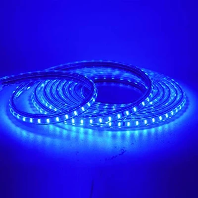 Image of HEGEHE SMD 3014 LED Strip Light with Switch Power Cord, 220V Waterproof Kitchen Cabinet Ceiling Home Garden Deck Rope Blue (7 Meters)