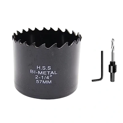 Image of hole Cutter 57mm LAIWEI Bi metal saw 2.25inch,HSS circular head,1.8mm thick,cutting depth up to 38mm,suitable for wood,plastic,plasterboard and pipes