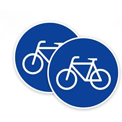 Image of Pack of 2 Cycle Lane sign Stickers(150 mm) with Waterproof #TR100 Stickers Limited