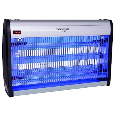 Image of Xterminate Indoor Insect Fly Killer Zapper LED Low Energy Attracting UV Light Electric Kills Flying Insects, Flies, Bug, Wasp, Moths, Mosquito Commercial for Kitchen, Cafe or Home (30W)