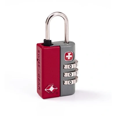 Image of SwissGear WJ6183RE Travel Sentry 3 Dial Combo Lock Luggage, Red, One Size