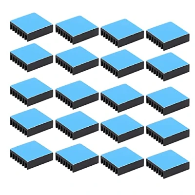 Image of 20Pcs 20mm Heatsink, 20 x 6mm Small Aluminum Cooling Heat Sink Fin Kit for PC Chips, 3D Printers and Electrical Equipment(with Adhesive)