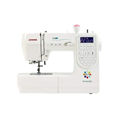 Image of Janome M100 QDC Computerised Sewing Machine. Extra Wide Table Included &amp; Bonus Pack
