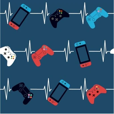 Image of GAMER Heartbeat Wallpaper Vibrant Gaming Themed Wall Décor Perfect for Kids Bedrooms, Playrooms, or Spaces
