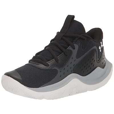 Image of Under Armour Court Performance GS JET 23 Basketball shoes black, Size: 4, Black Leather and textile